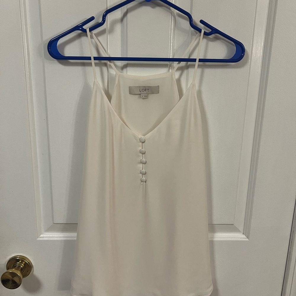 LOFT Women's Cream Cami Top Medium. NWOT